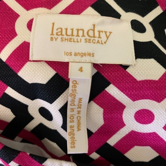 Laundry By Shelli Segal Womens Size 4 Multicolor Geometric Print Jacket Duster - Picture 5 of 7